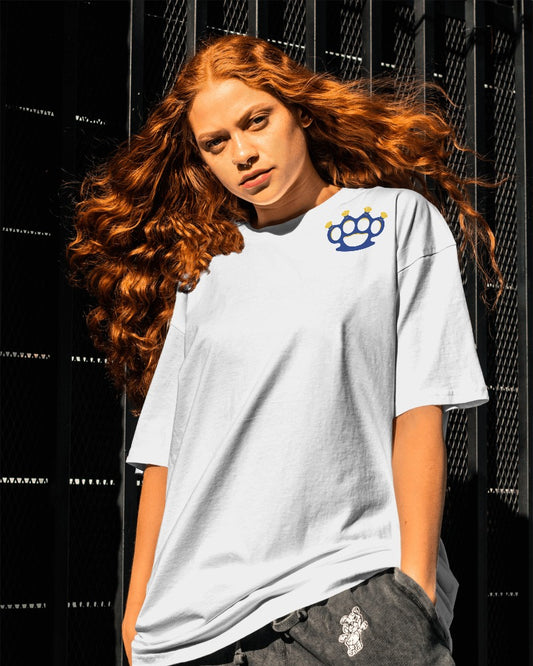 BRASS KNUCKLES BLUE : t-shirt white